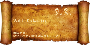 Vahl Katalin névjegykártya